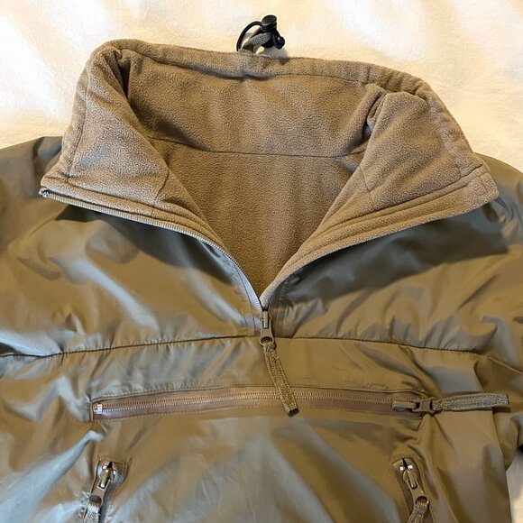 Army Green Fleece Lined Anorak Pullover Jacket | Small-Medium - Picture 6 of 8